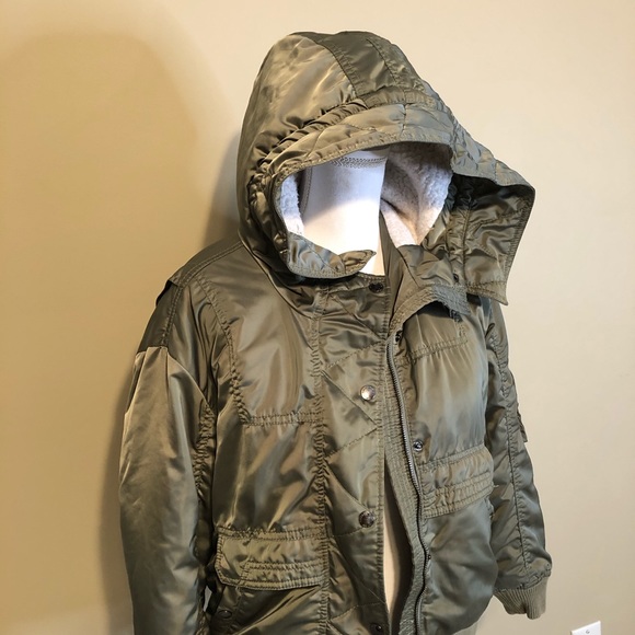AE green winter utility jacket fleece hooded - Picture 2 of 7